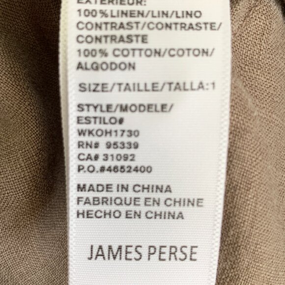 James Perse Soft Drape Pants Women Cargo Pigment Brown 100% Linen Drawstring NWT - Picture 12 of 15